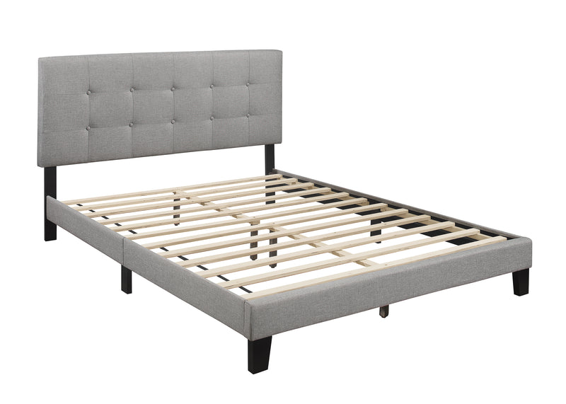 Rigby Gray Contemporary Wood Fabric Full Upholstered Platform Bed