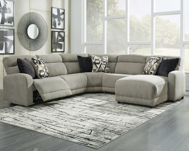 Colleyville Stone 5-Piece Power Reclining Sectional With Chaise 54405S14