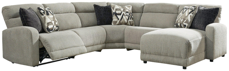 Colleyville Stone 5-Piece Power Reclining Sectional With Chaise