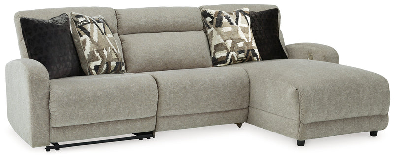 Colleyville Stone Chenille 3-Piece Power Reclining Sectional With Chaise 54405S4