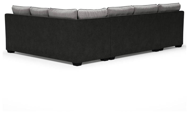 Bilgray Pewter 3-Piece Sectional With Ottoman