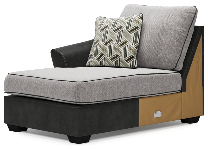 Bilgray Pewter 3-Piece Sectional With Ottoman