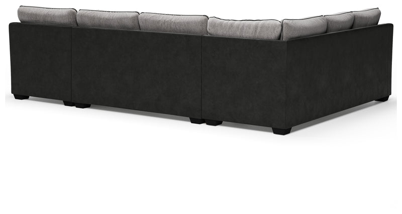 Bilgray Pewter 3-Piece Sectional With Ottoman PKG008951 - 55003S2 | 5500308