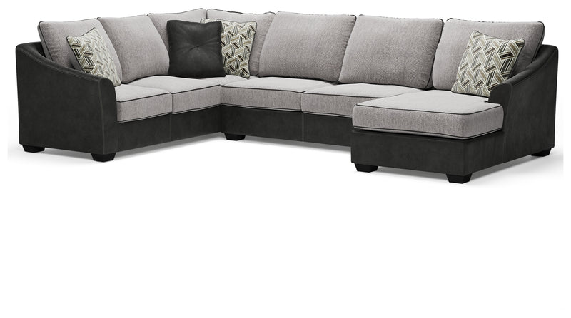 Bilgray Pewter 3-Piece Sectional With Ottoman PKG008951 - 55003S2 | 5500308