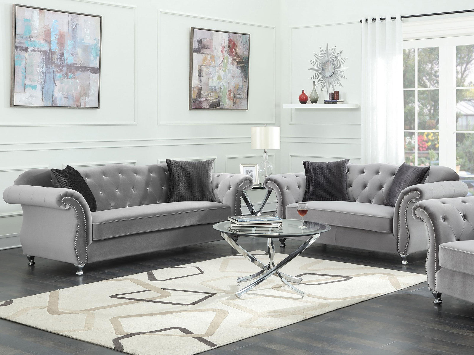 Frostine Grey Two piece Living Room Set