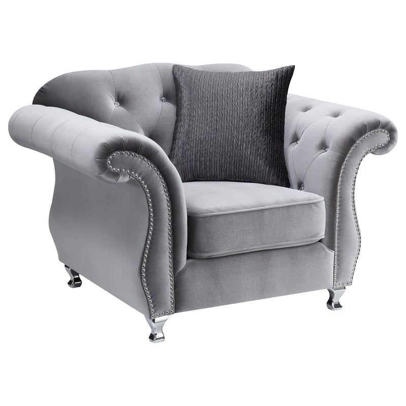 Frostine Grey Three piece Living Room Set