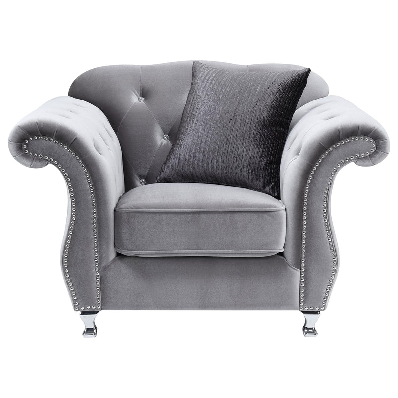 Frostine Grey Three piece Living Room Set