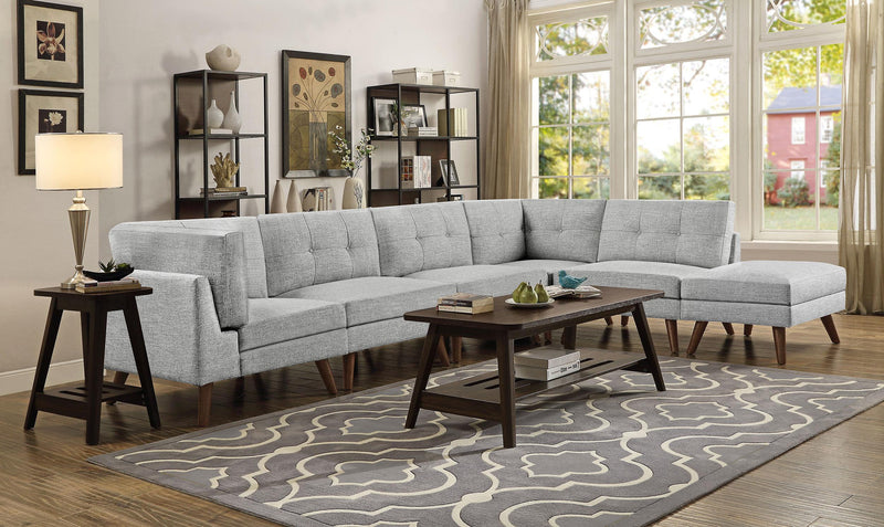 Churchill 6 piece Upholstered Modular Sectional Sofa Grey