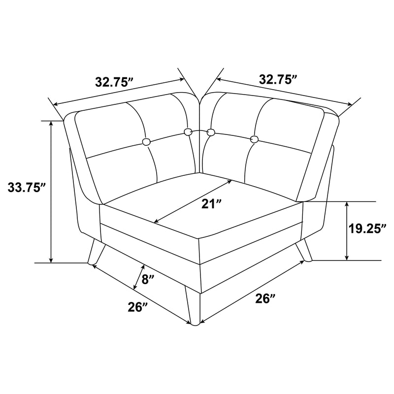 Churchill 6 piece Upholstered Modular Sectional Sofa Grey