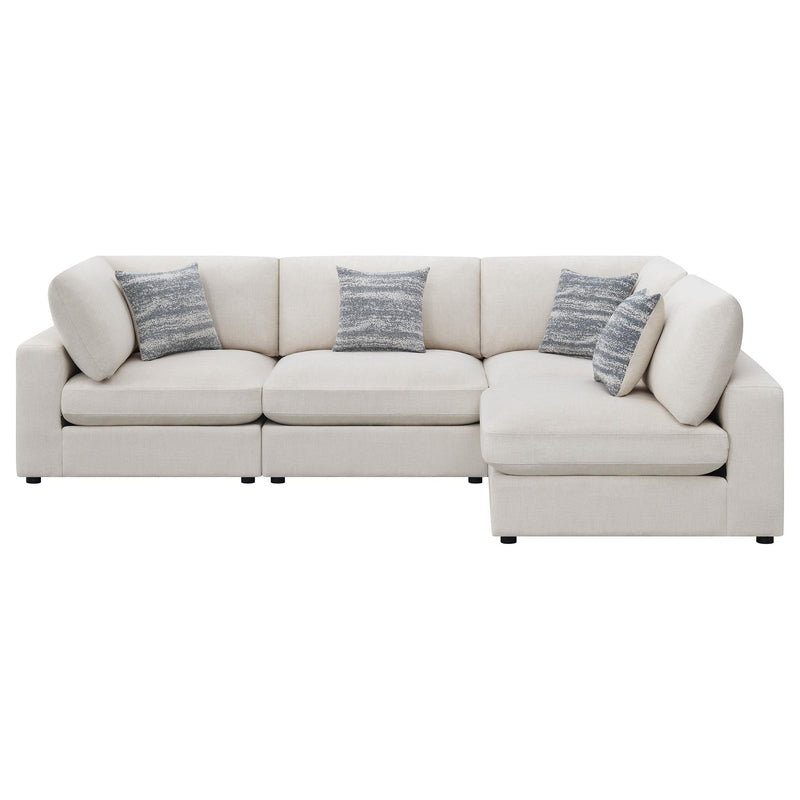 Serene 4 piece Upholstered Modular Sectional Sofa Beige