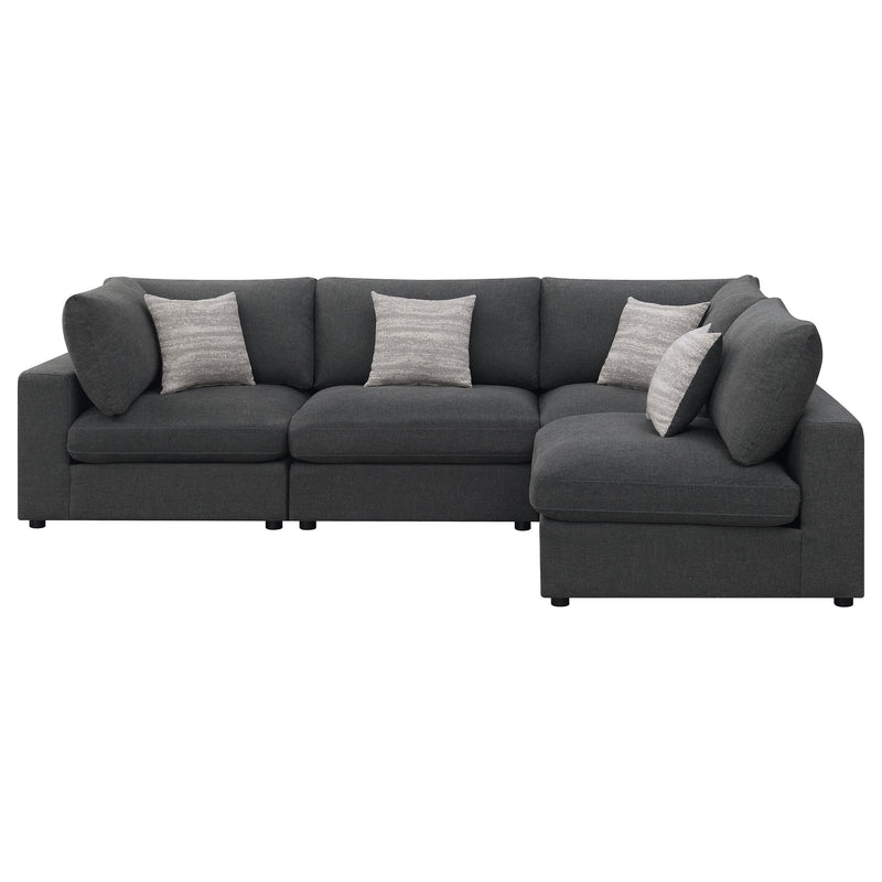 Serene 4 piece Upholstered Modular Sectional Sofa Charcoal