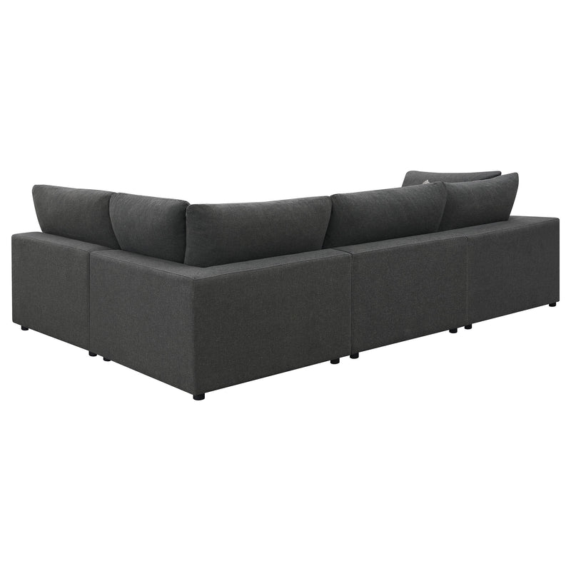 Serene 4 piece Upholstered Modular Sectional Sofa Charcoal