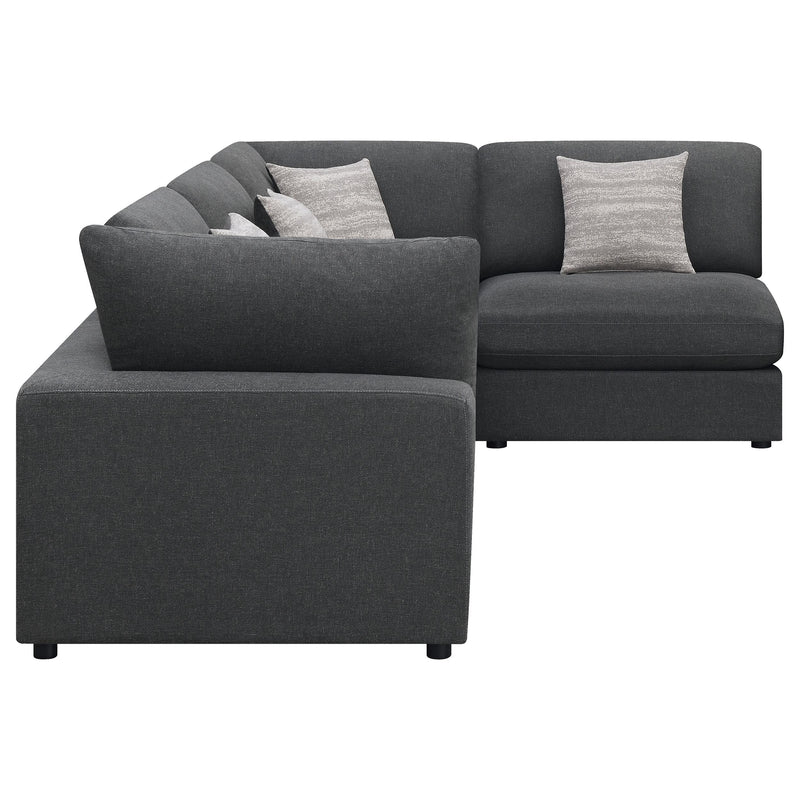 Serene 4 piece Upholstered Modular Sectional Sofa Charcoal