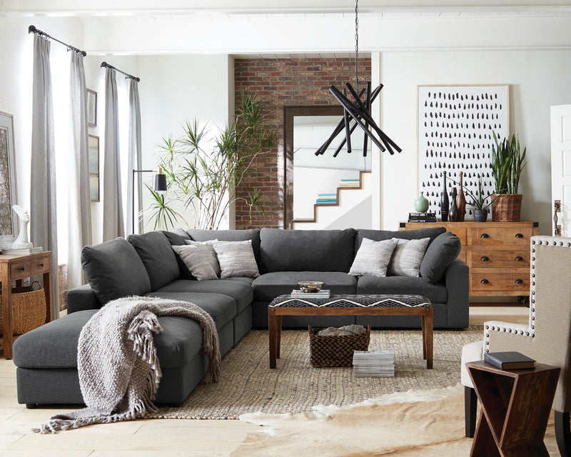 Serene 4 piece Upholstered Modular Sectional Sofa Charcoal