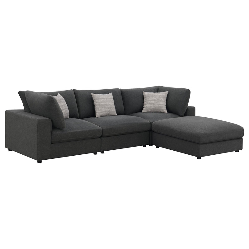 Serene 4 piece Upholstered Modular Sectional Sofa Charcoal