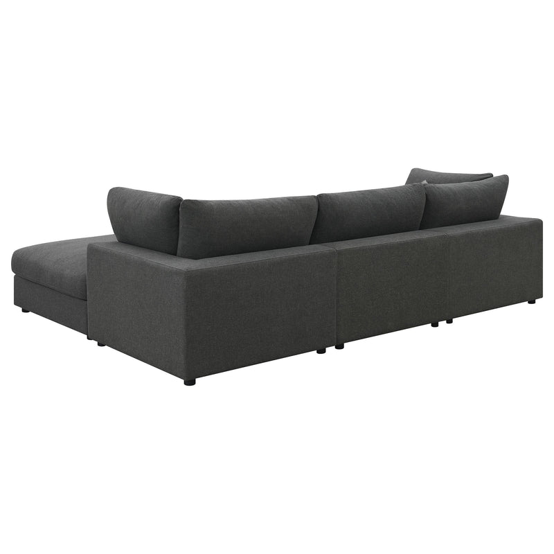 Serene 4 piece Upholstered Modular Sectional Sofa Charcoal