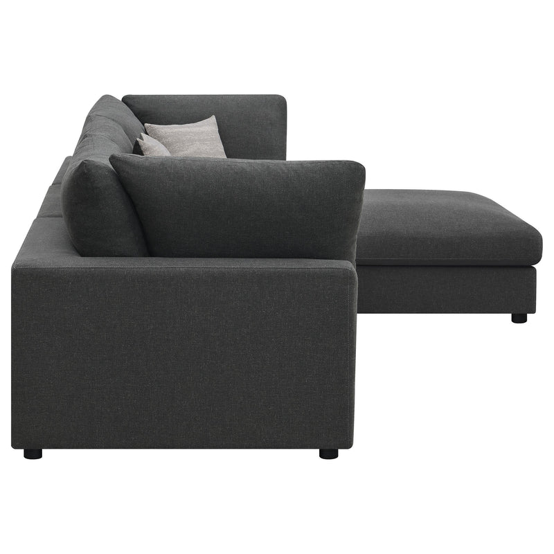 Serene 4 piece Upholstered Modular Sectional Sofa Charcoal