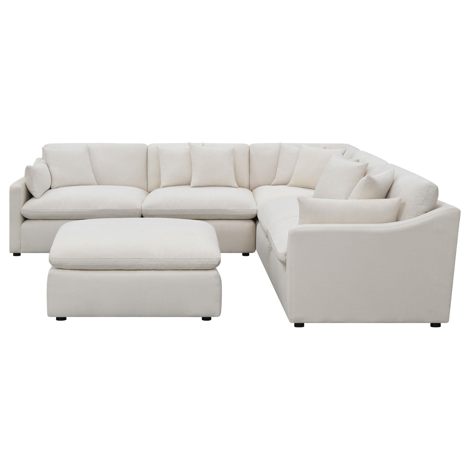 Hobson 6 piece Upholstered Modular Sectional Sofa Ivory