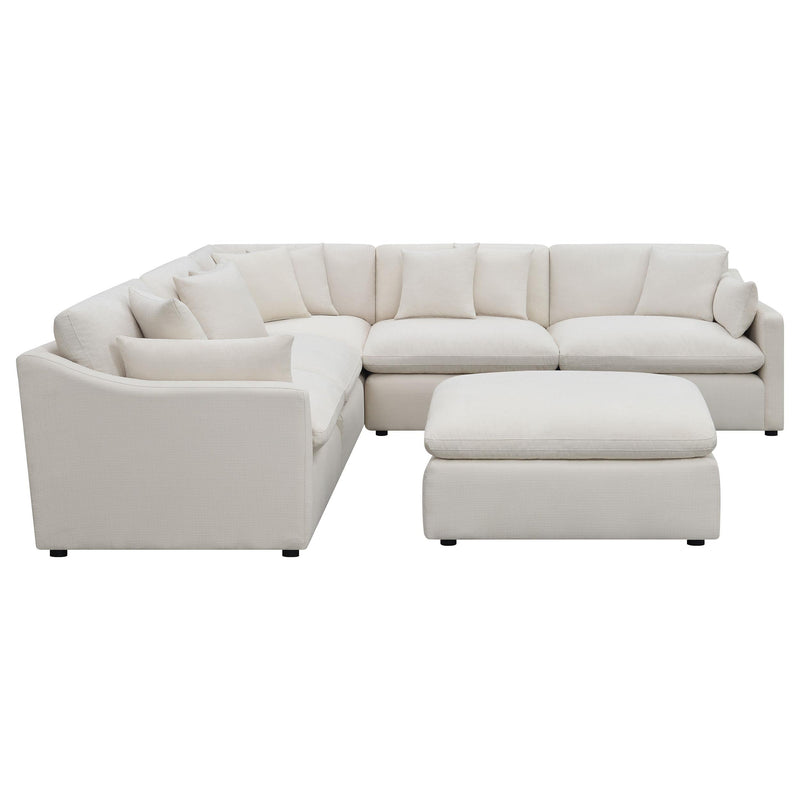 Hobson 6 piece Upholstered Modular Sectional Sofa Ivory