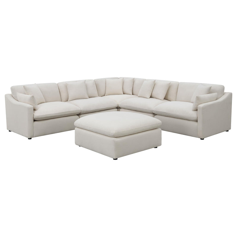 Hobson 6 piece Upholstered Modular Sectional Sofa Ivory