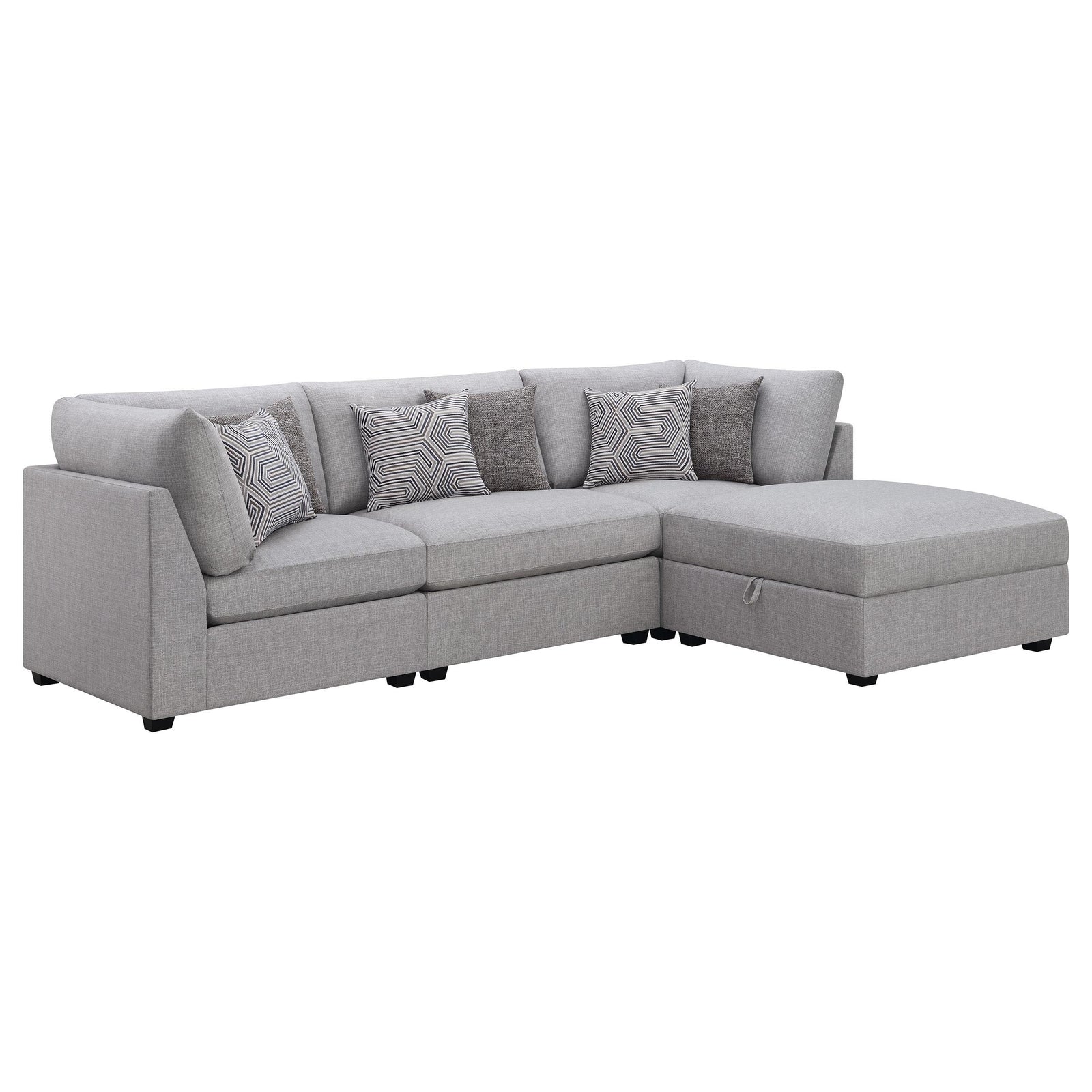 Cambria 4 piece Upholstered Modular Sectional Sofa Grey