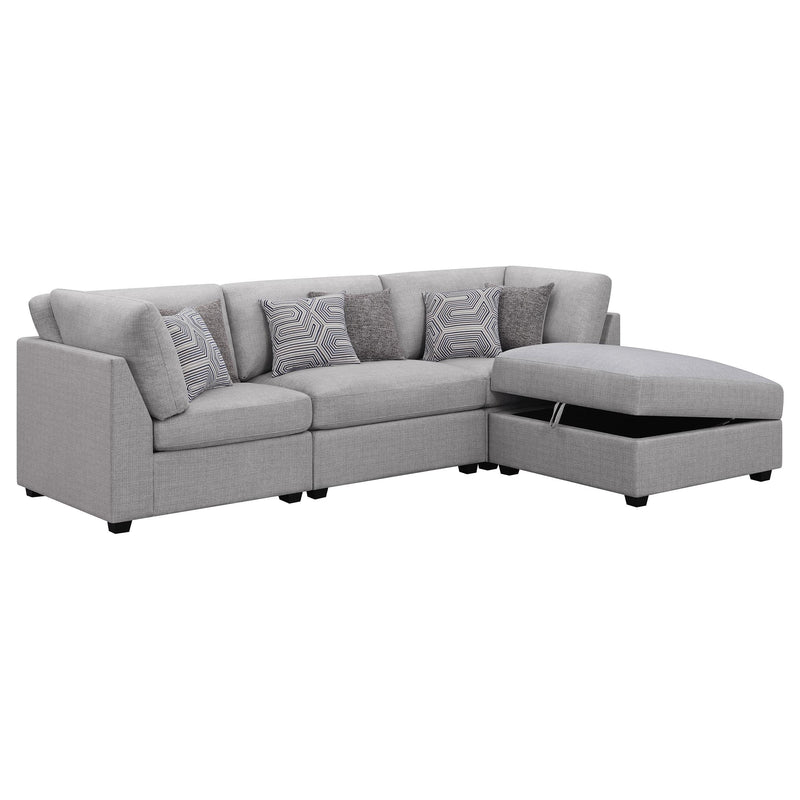 Cambria 4 piece Upholstered Modular Sectional Sofa Grey