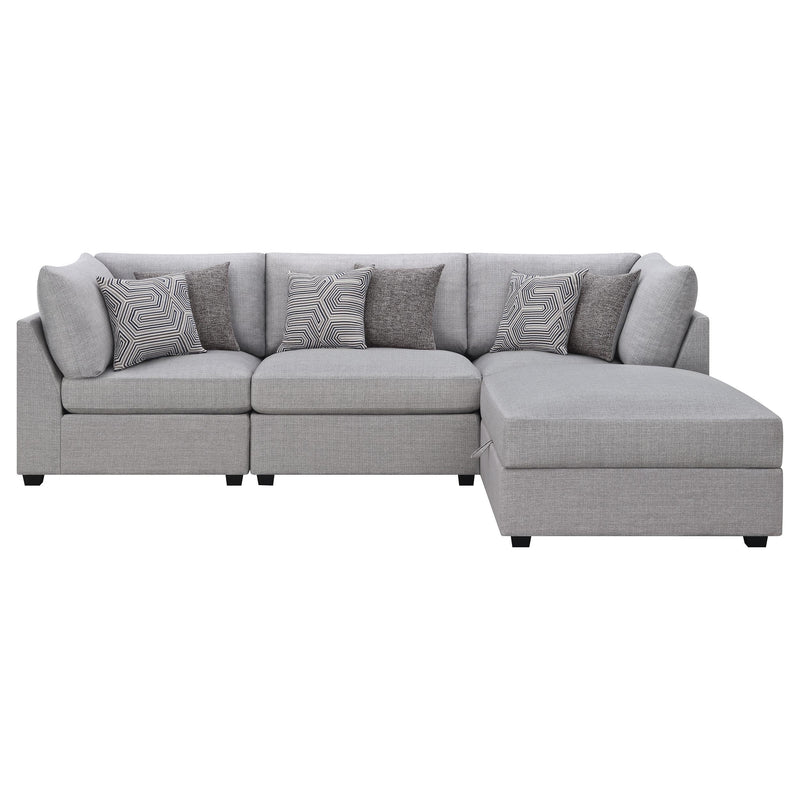 Cambria 4 piece Upholstered Modular Sectional Sofa Grey