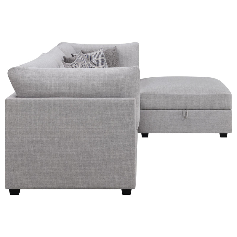 Cambria 4 piece Upholstered Modular Sectional Sofa Grey