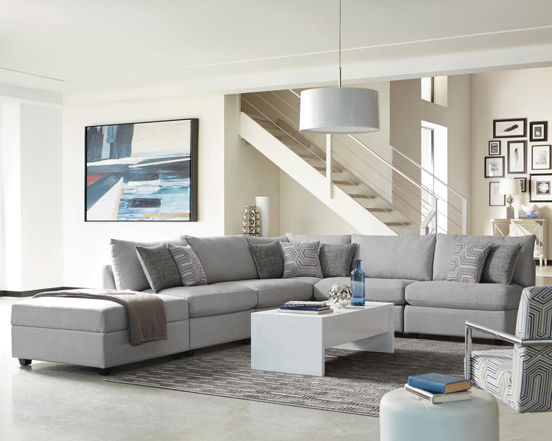 Cambria 4 piece Upholstered Modular Sectional Sofa Grey