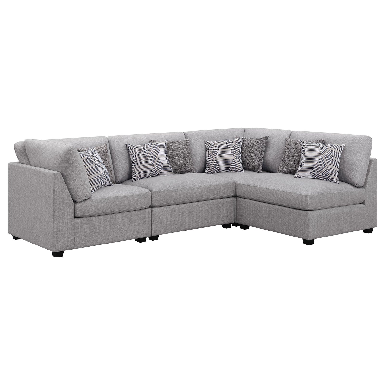 Cambria 4 piece Upholstered Modular Sectional Sofa Grey