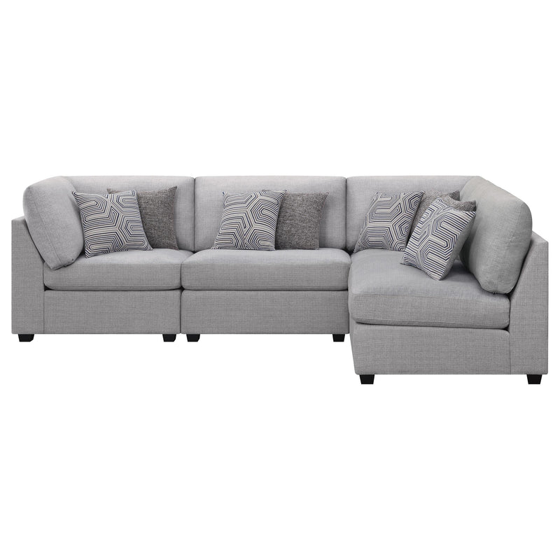 Cambria 4 piece Upholstered Modular Sectional Sofa Grey