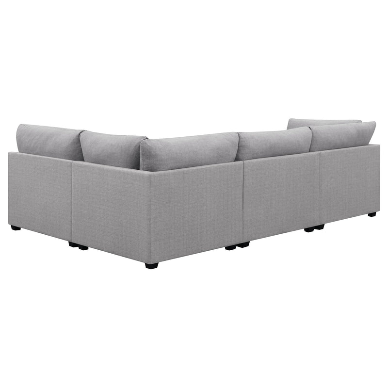 Cambria 4 piece Upholstered Modular Sectional Sofa Grey