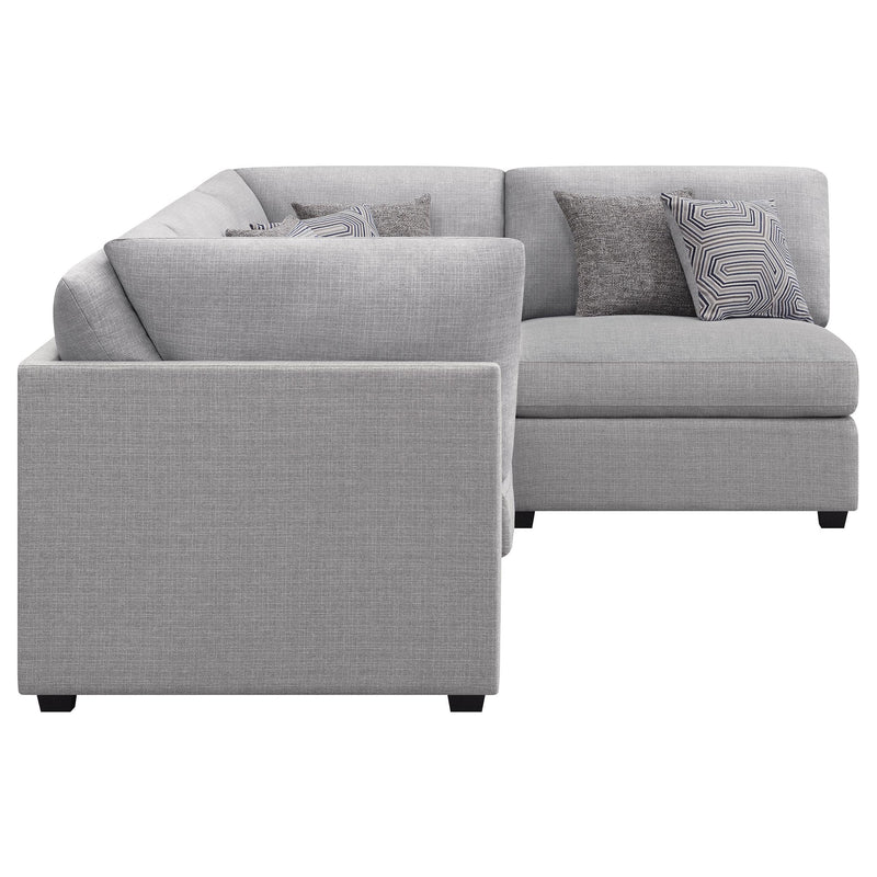 Cambria 4 piece Upholstered Modular Sectional Sofa Grey