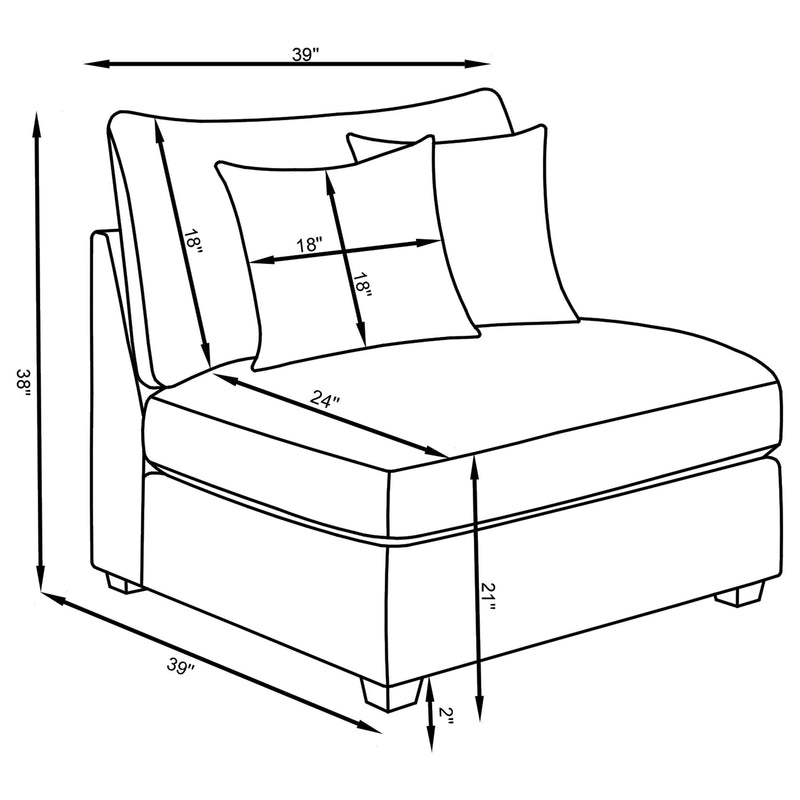 Cambria 4 piece Upholstered Modular Sectional Sofa Grey