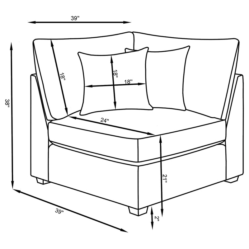 Cambria 4 piece Upholstered Modular Sectional Sofa Grey