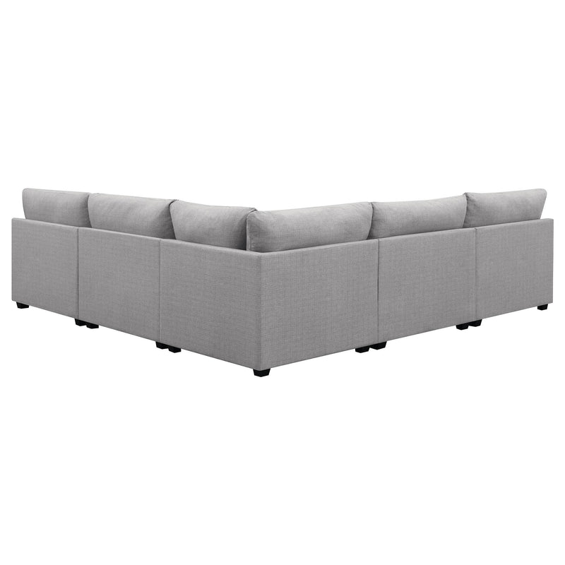 Cambria 5 piece Upholstered Modular Sectional Sofa Grey