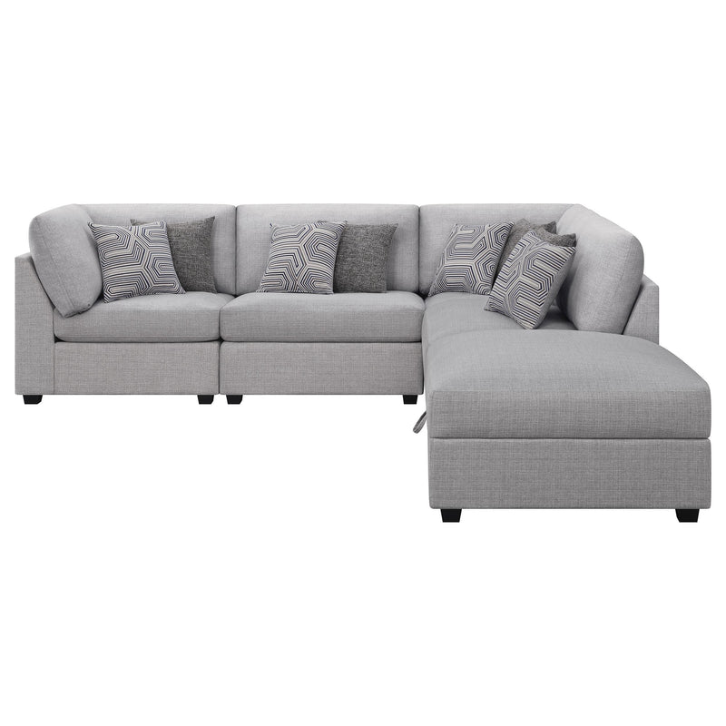 Cambria 5 piece Upholstered Modular Sectional Sofa Grey