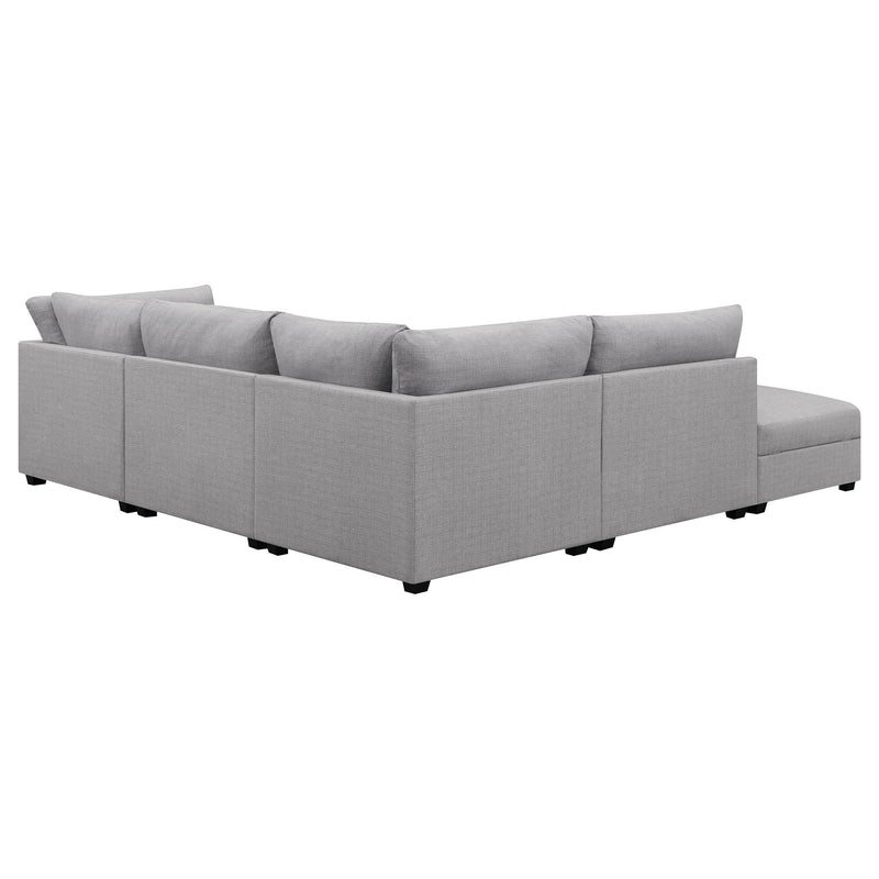 Cambria 5 piece Upholstered Modular Sectional Sofa Grey