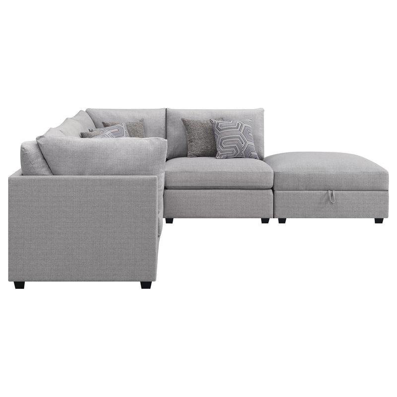 Cambria 5 piece Upholstered Modular Sectional Sofa Grey