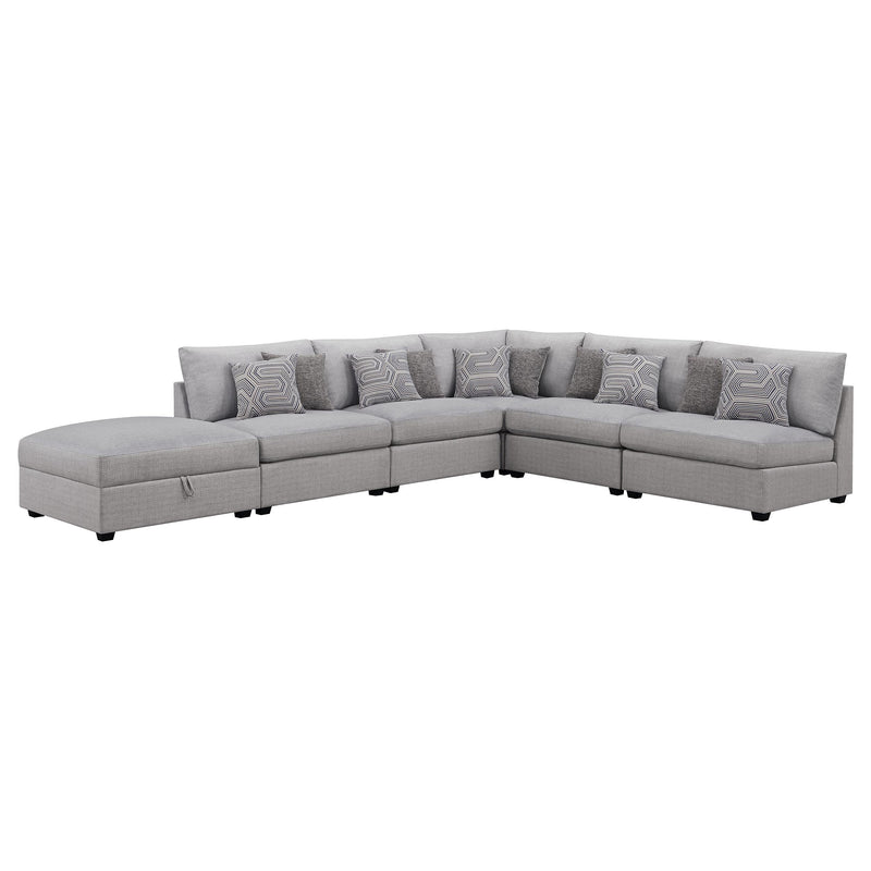 Cambria 6 piece Upholstered Modular Sectional Sofa Grey