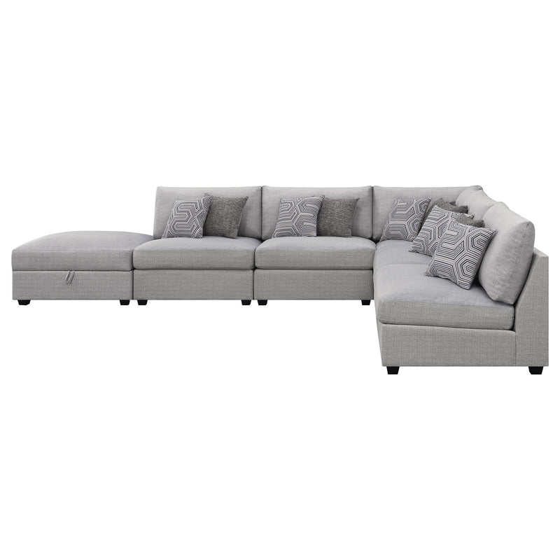 Cambria 6 piece Upholstered Modular Sectional Sofa Grey