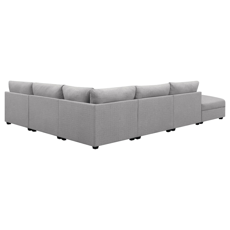 Cambria 6 piece Upholstered Modular Sectional Sofa Grey