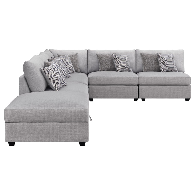 Cambria 6 piece Upholstered Modular Sectional Sofa Grey