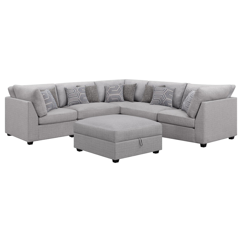 Cambria 6 piece Upholstered Modular Sectional Sofa Grey