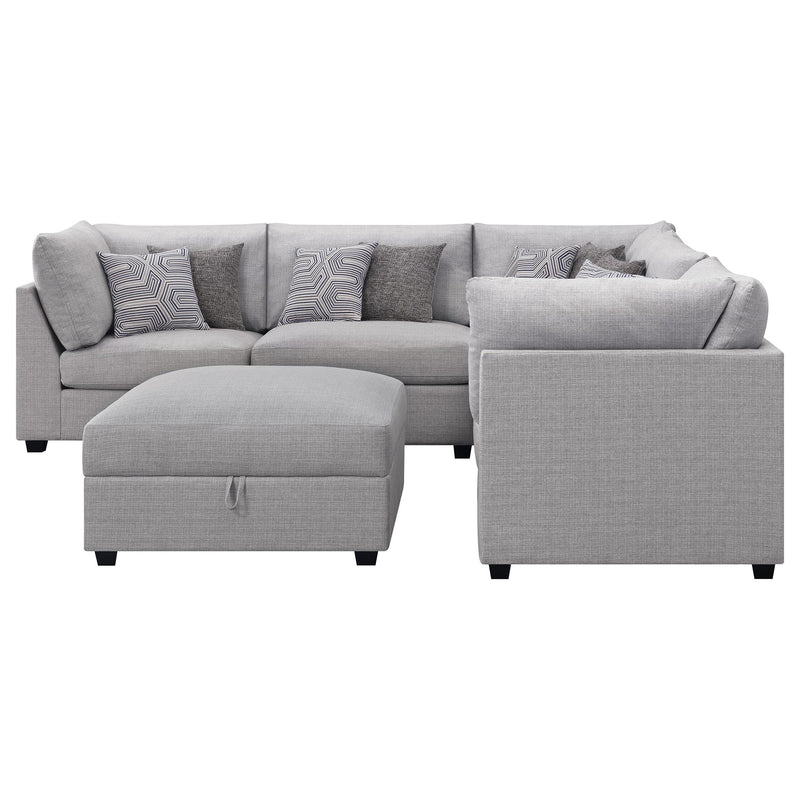 Cambria 6 piece Upholstered Modular Sectional Grey