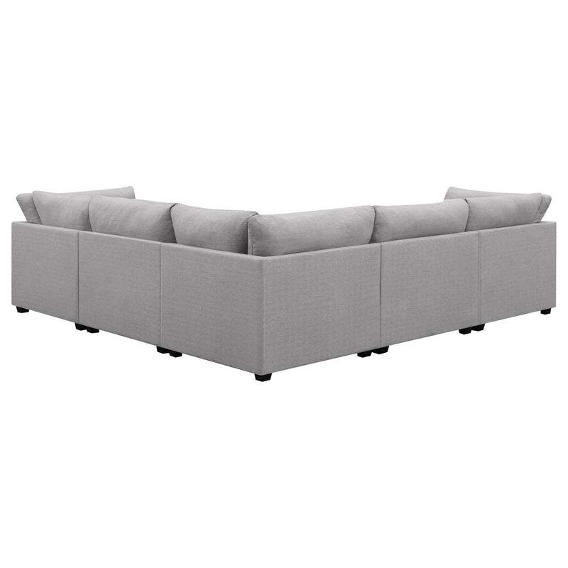 Cambria 6 piece Upholstered Modular Sectional Sofa Grey