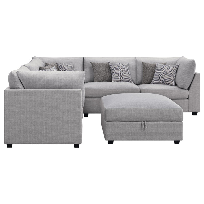 Cambria 6 piece Upholstered Modular Sectional Grey