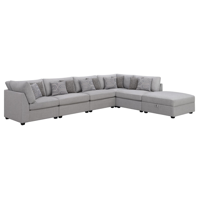 Cambria 6 piece Upholstered Modular Sectional Sofa Grey