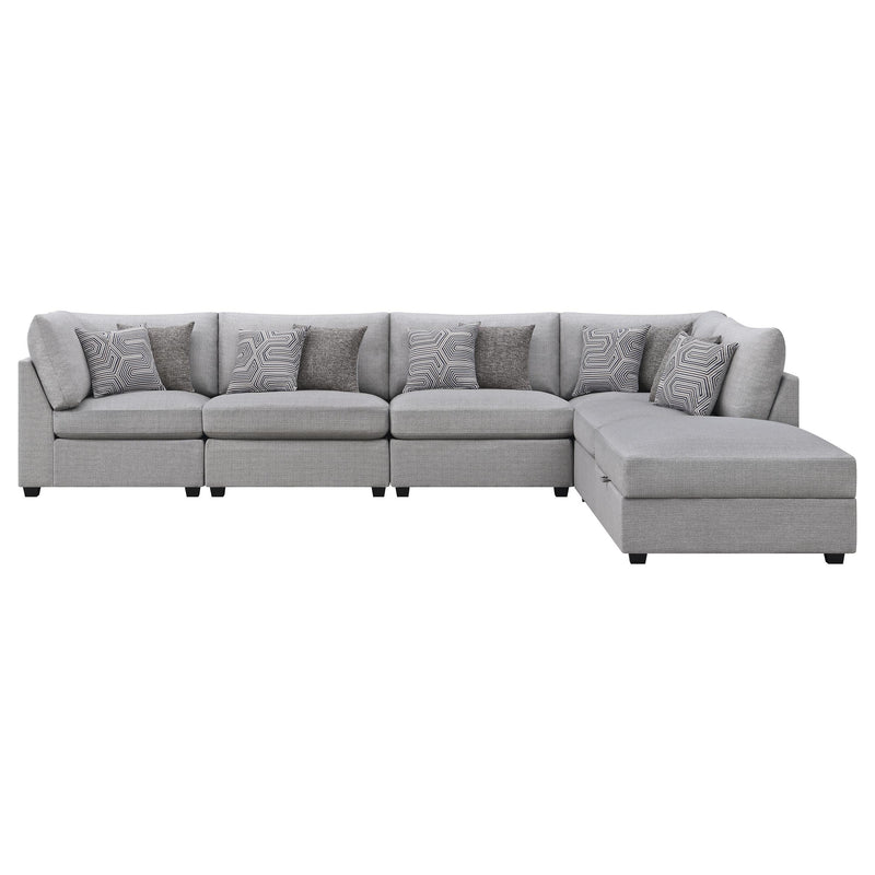 Cambria 6 piece Upholstered Modular Sectional Sofa Grey