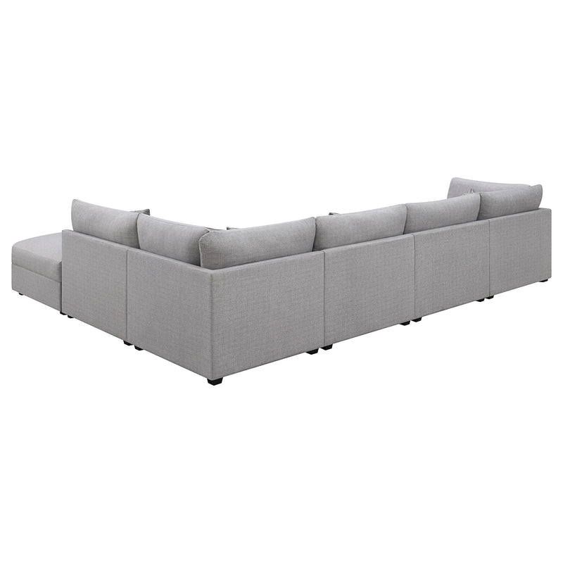 Cambria 6 piece Upholstered Modular Sectional Sofa Grey